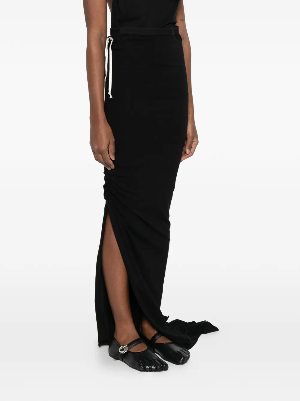  Rick Owens Drawstrings Maxi Skirt - Black 