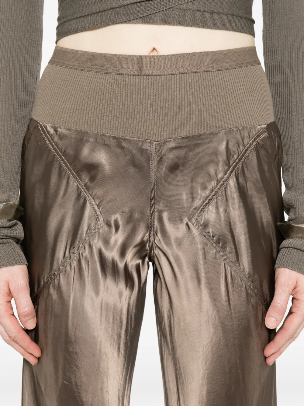 Rick Owens Bias broek met wijde pijpen Bruin