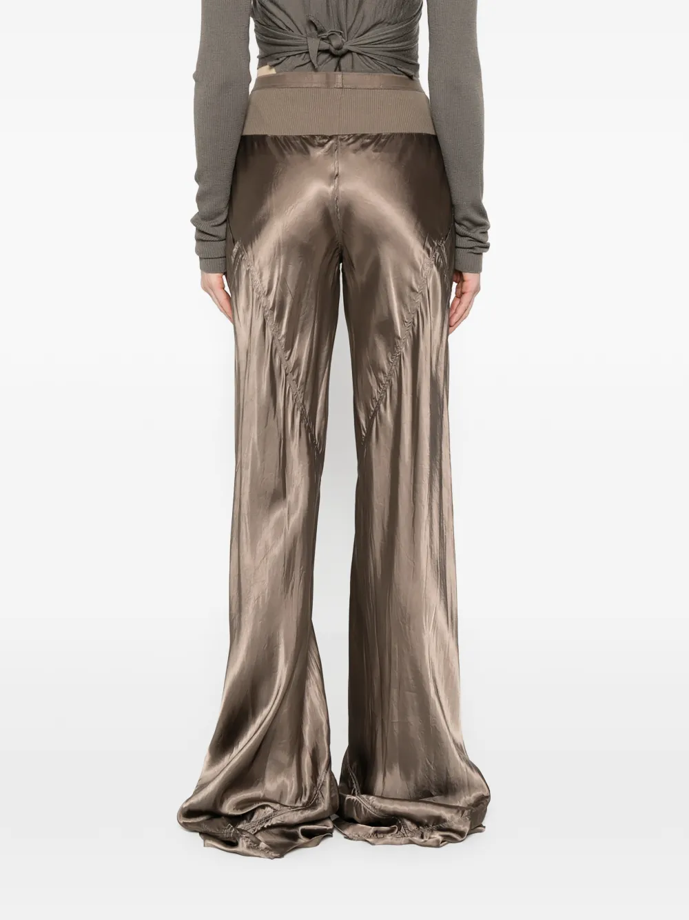 Rick Owens Bias broek met wijde pijpen Bruin