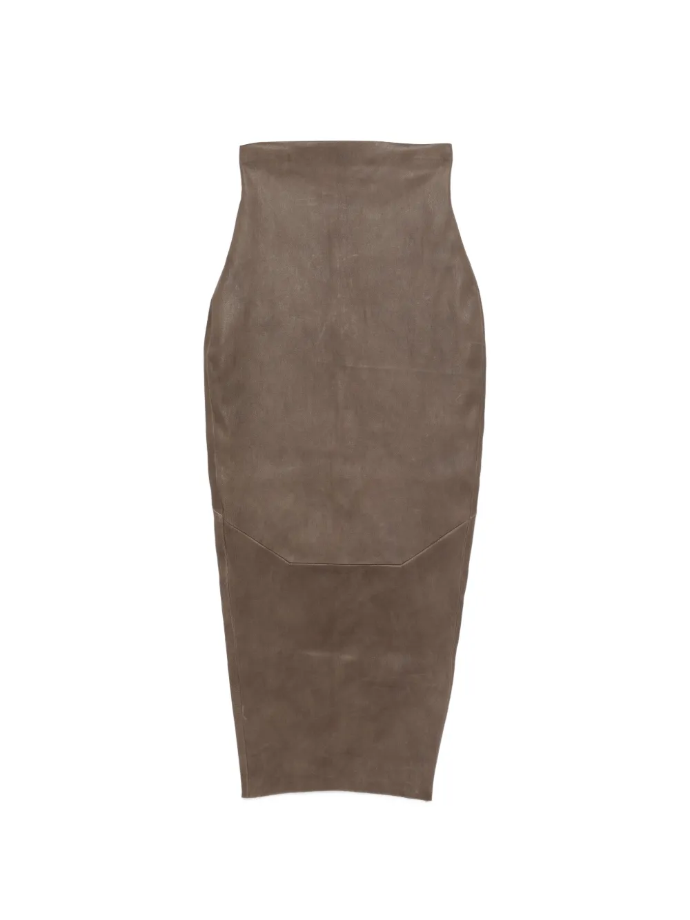 Rick Owens leather midi skirt - Marrone