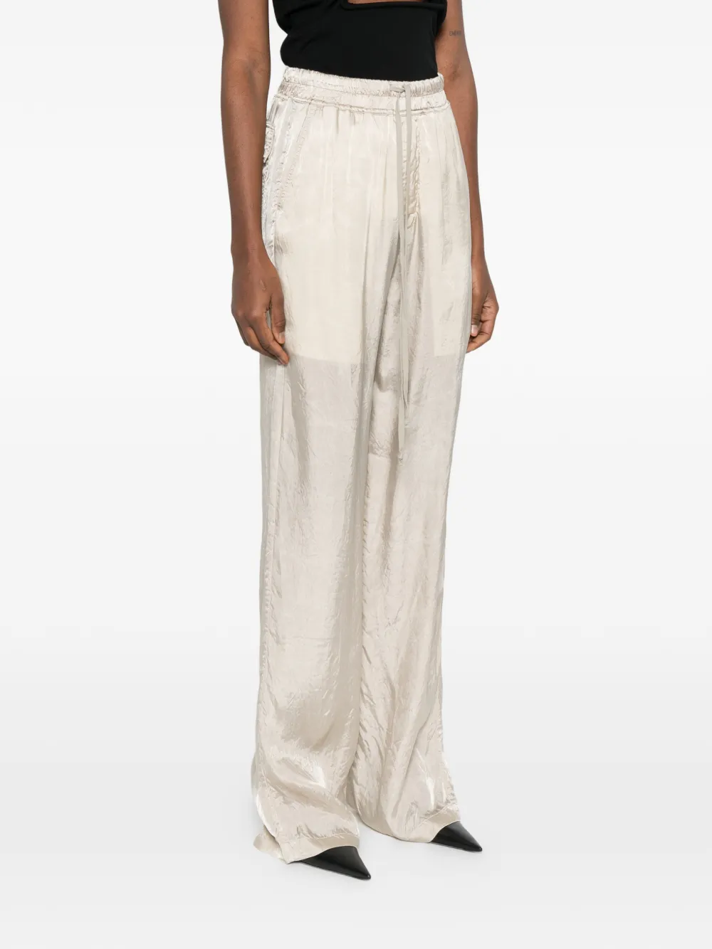  Rick Owens Drawstring Wide Leg Trousers - Neutrals 