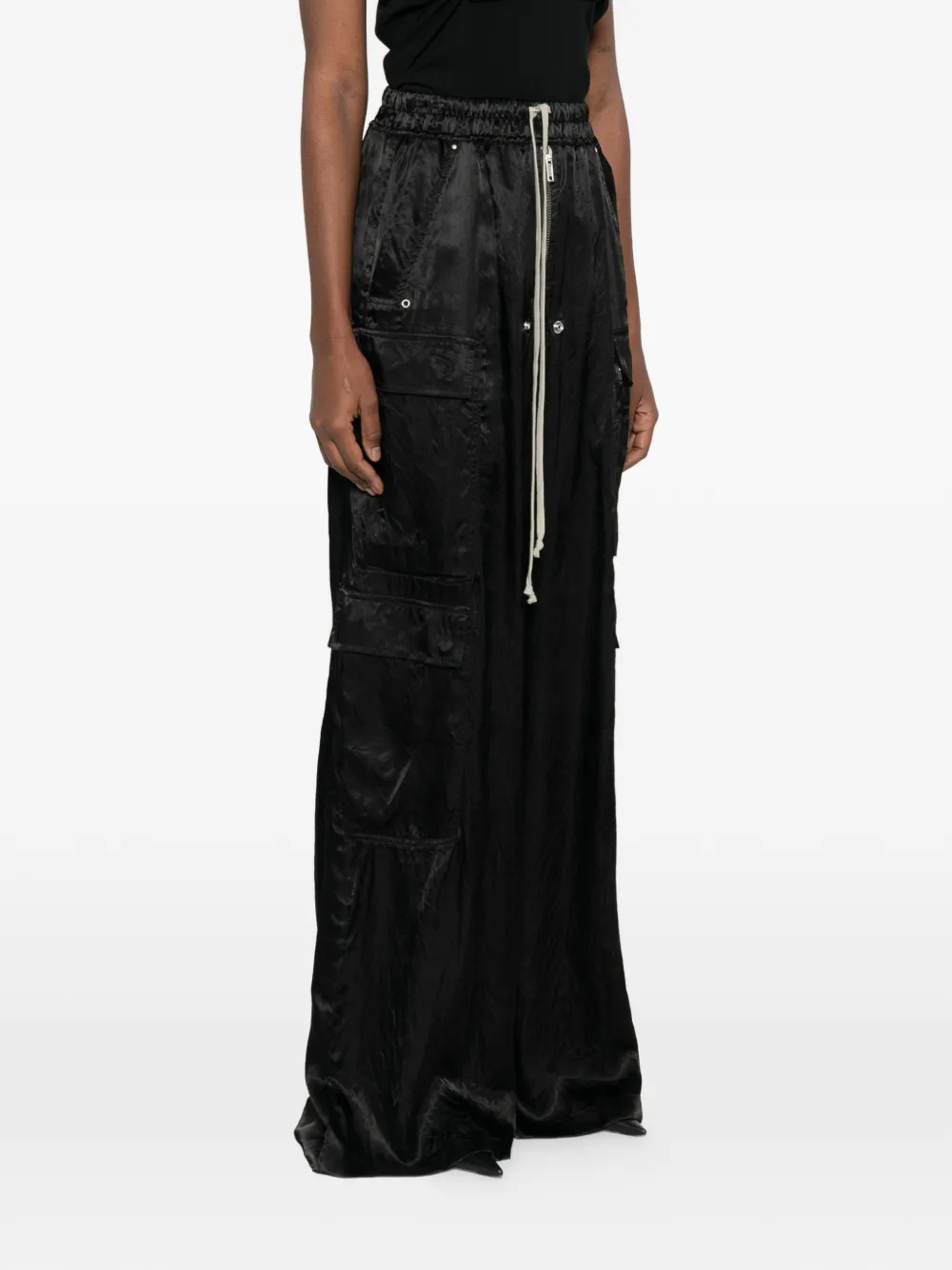 Rick Owens Cargobelas cargo broek met wijde pijpen Zwart