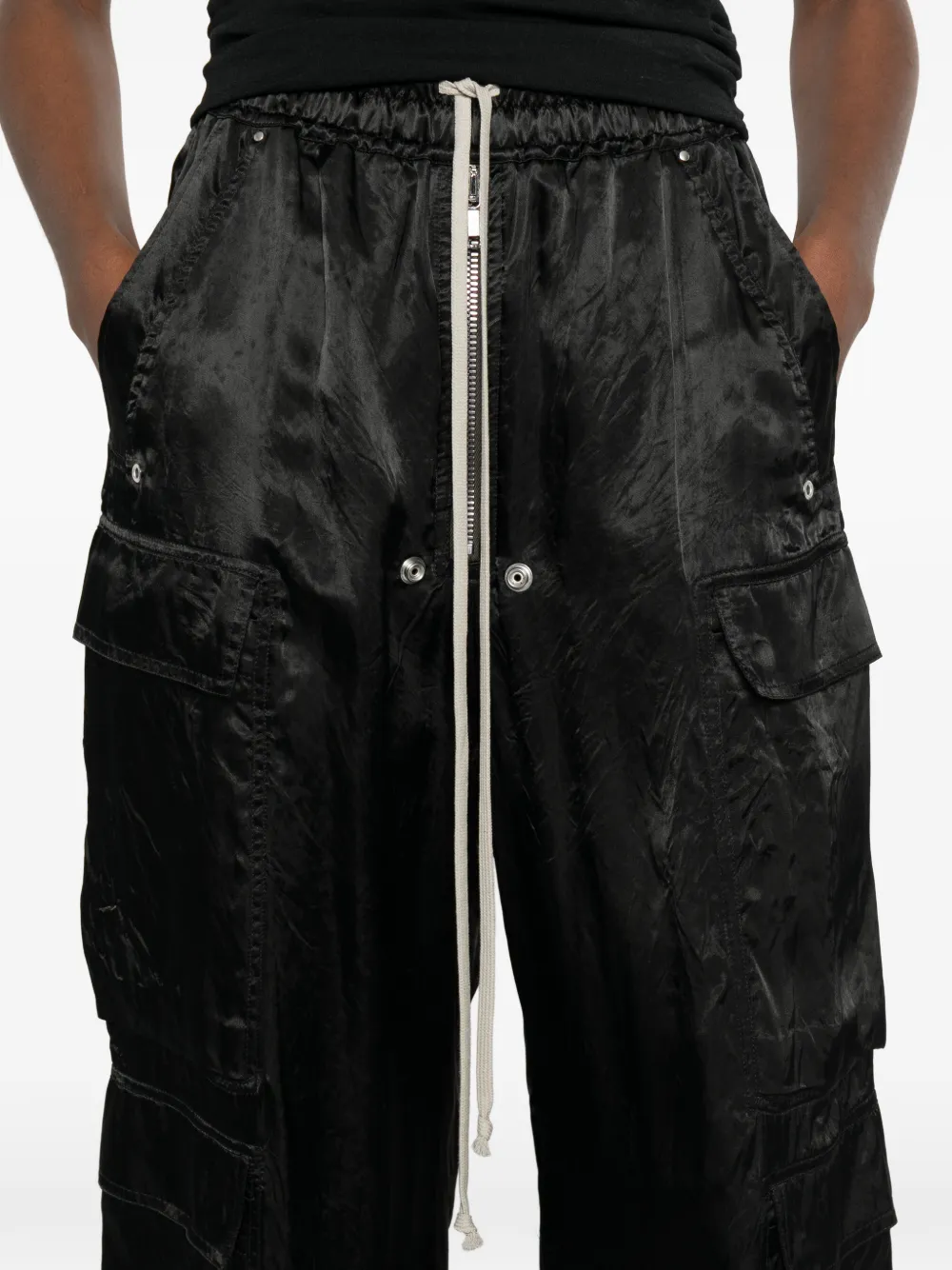 Rick Owens Cargobelas cargo broek met wijde pijpen Zwart