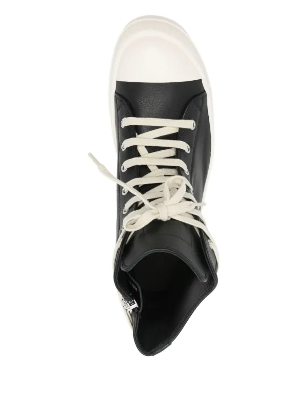 Rick Owens レースアップ レザースニーカー | ブラック | FARFETCH JP