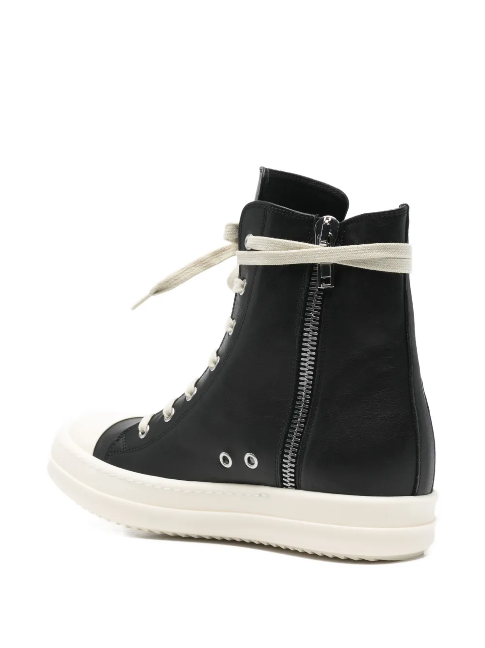 Rick Owens lace-up leather sneakers Zwart