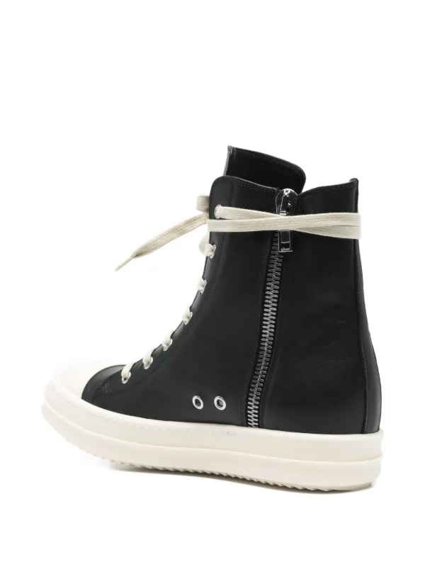 Rick Owens レースアップ レザースニーカー | ブラック | FARFETCH JP