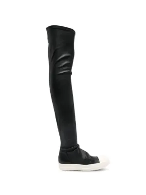 Rick Owens サイハイ レザーブーツ | ブラック | FARFETCH JP