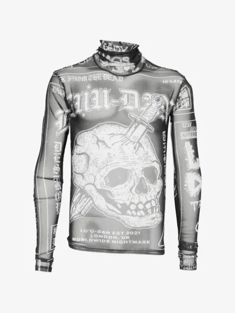 LỰU ĐẠN skull-print T-shirt