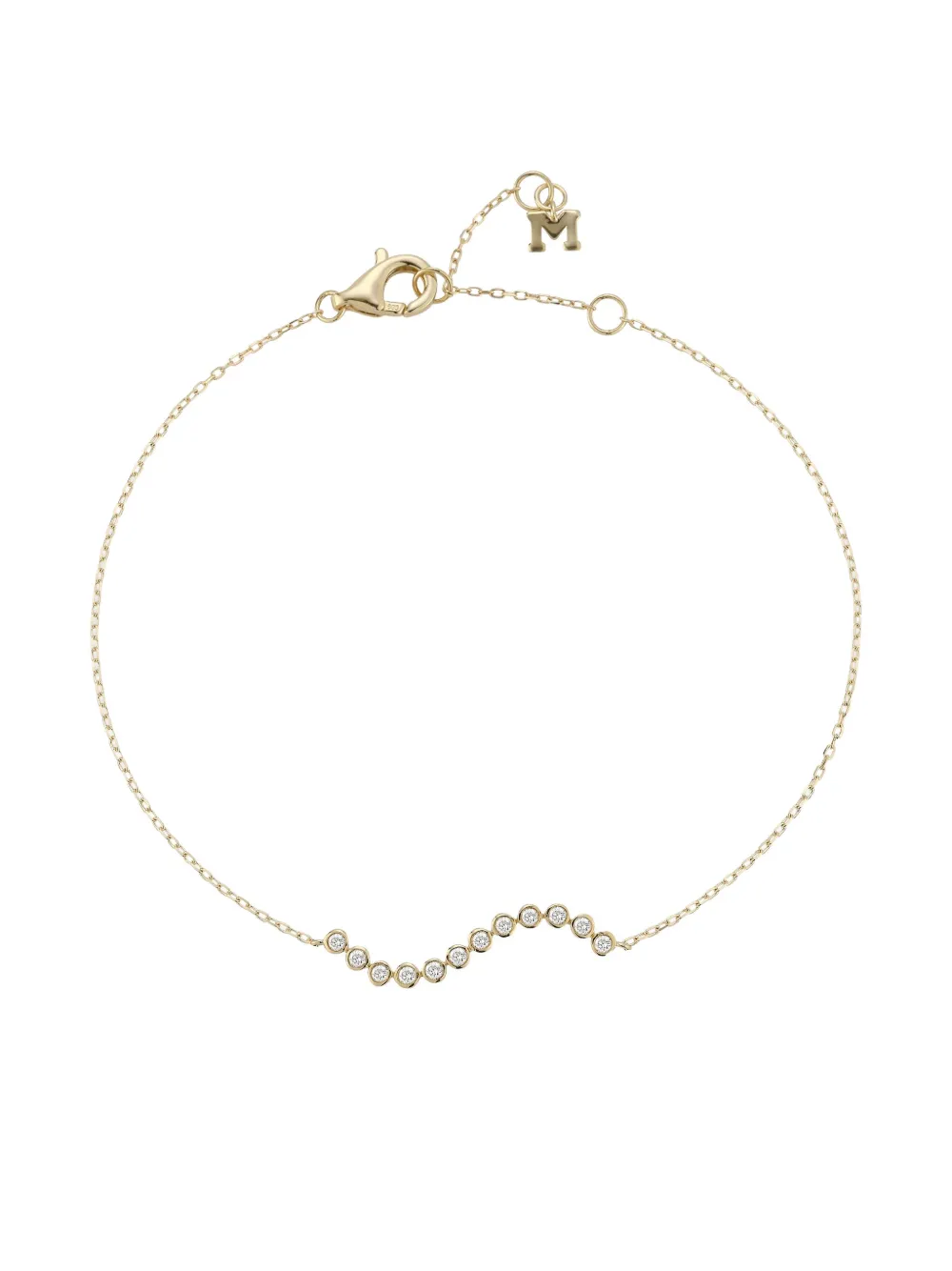 Mateo 14k yellow gold diamond bezel wave bracelet - Goud