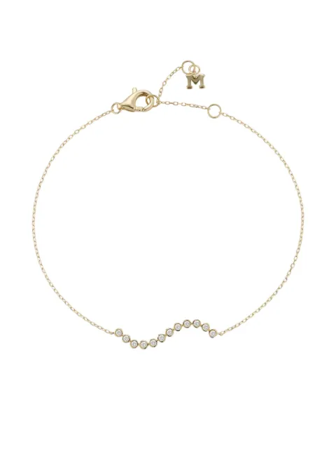 Mateo 14k yellow gold diamond bezel wave bracelet