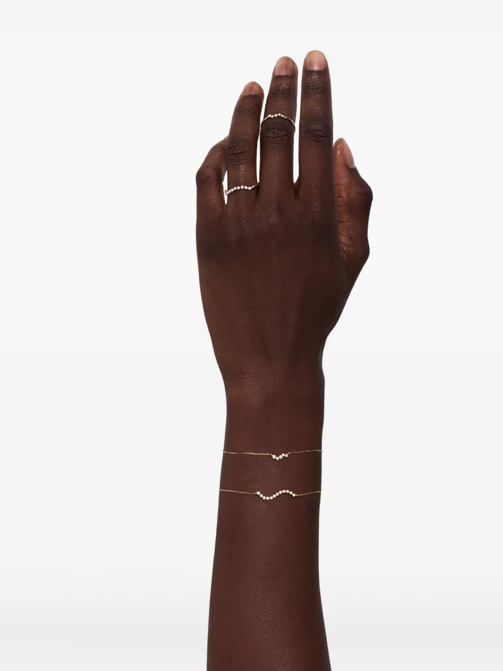 Mateo 14k yellow gold diamond bezel wave bracelet | Demi-Fine Jewelry | Image 2