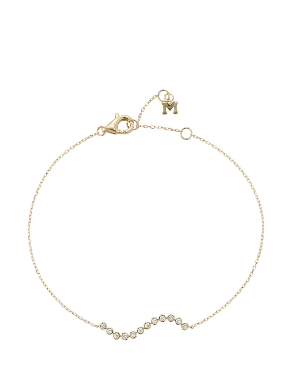 Mateo 14k yellow gold diamond bezel wave bracelet - Oro