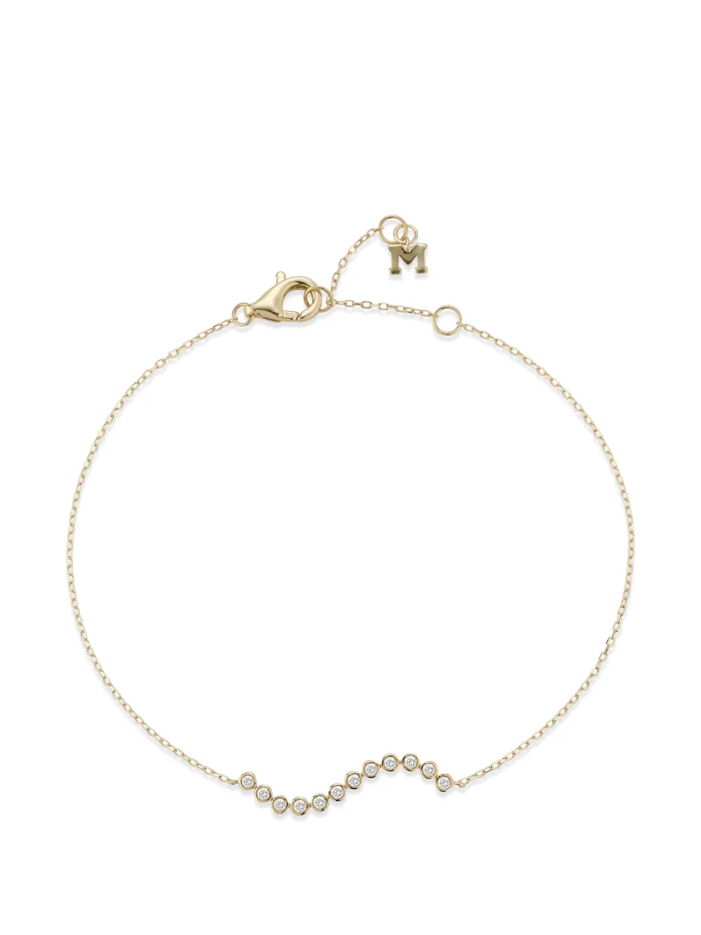 Mateo 14k yellow gold diamond bezel wave bracelet - Oro