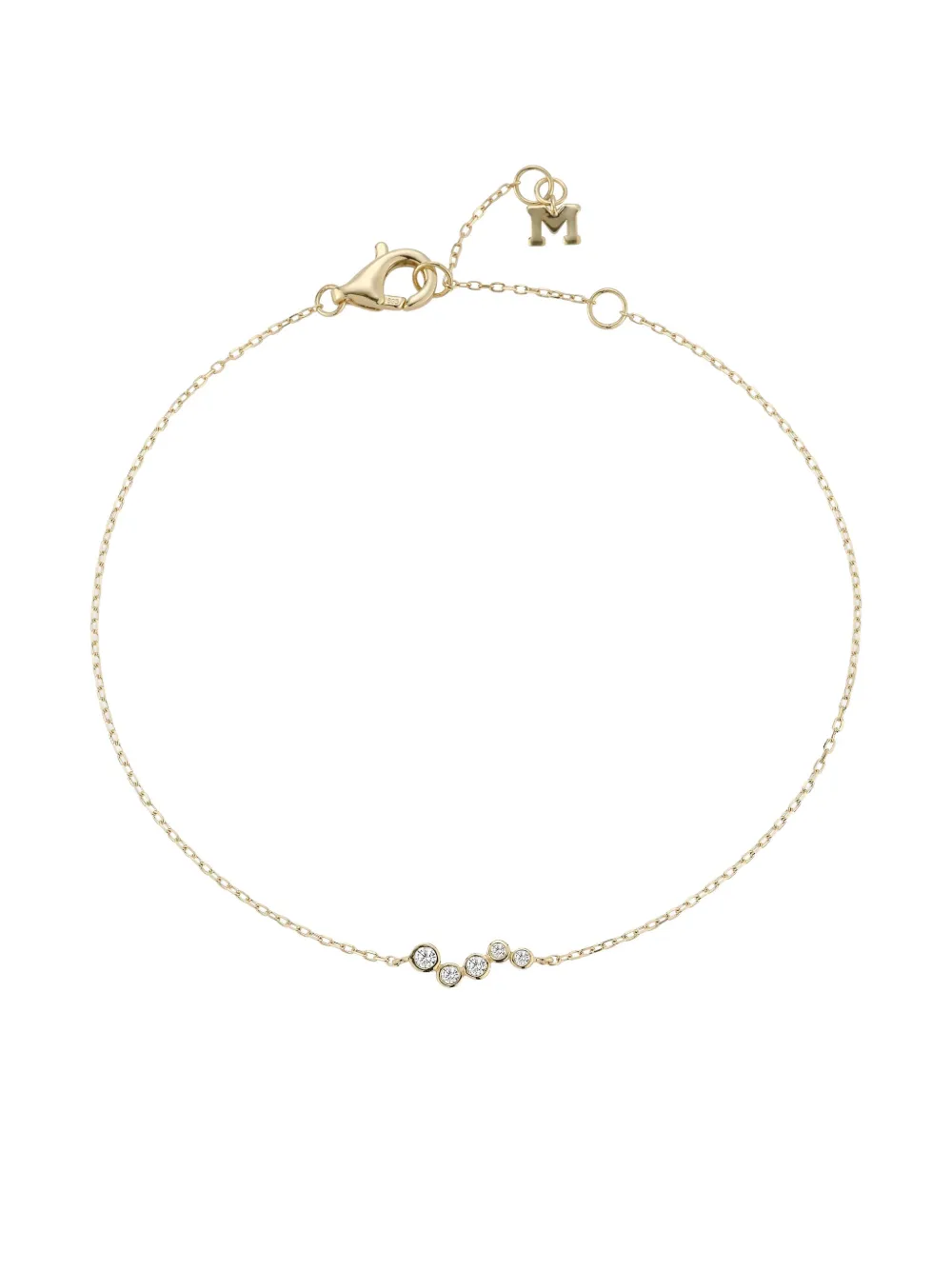 Mateo 14k yellow gold diamond bezel wave bracelet - Goud