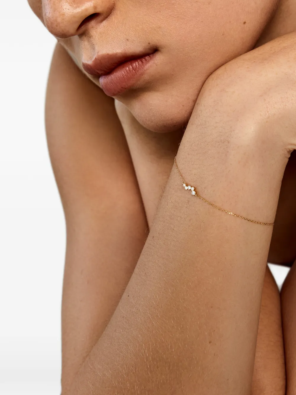  Mateo Bezel-cut Wave Bracelet - Gold 