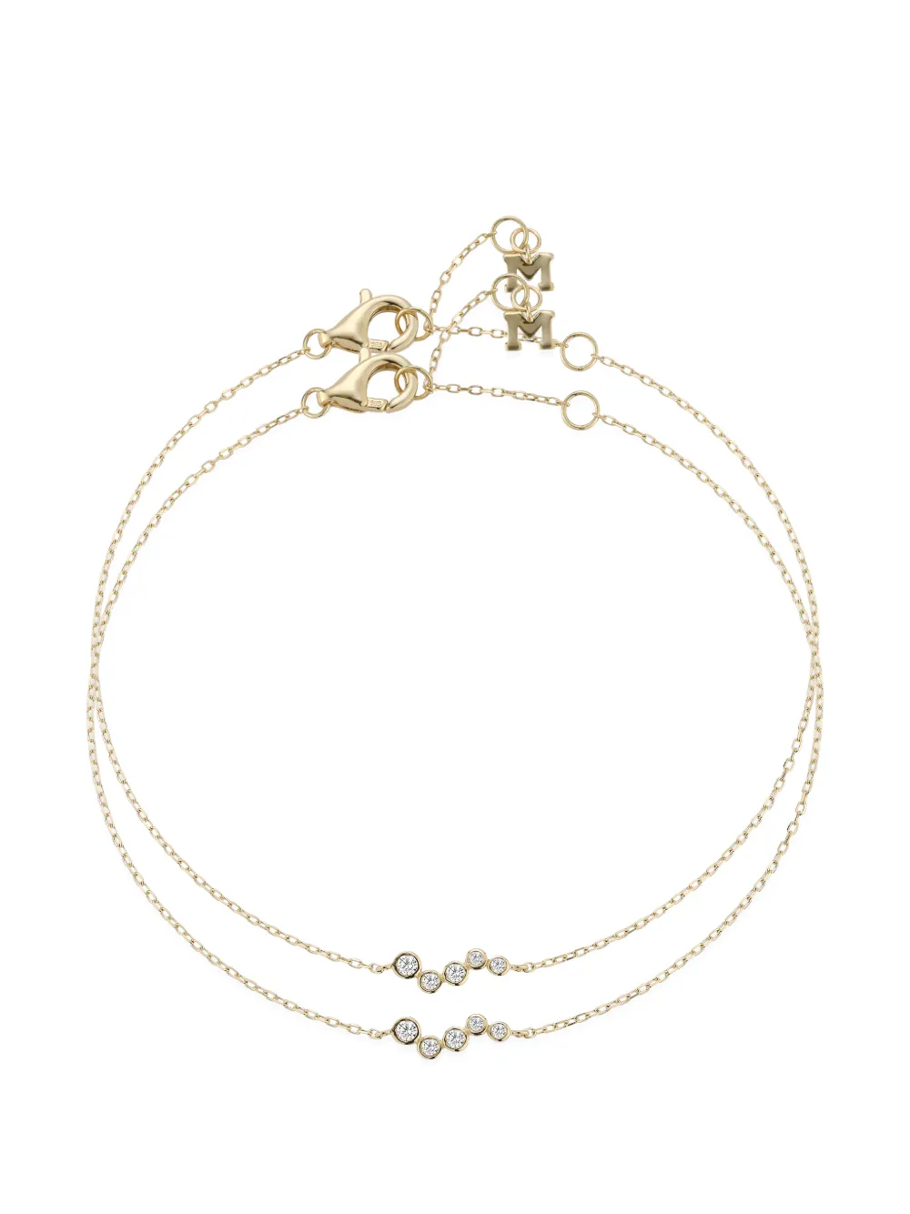 Mateo 14k yellow gold diamond bezel wave bracelet - Oro