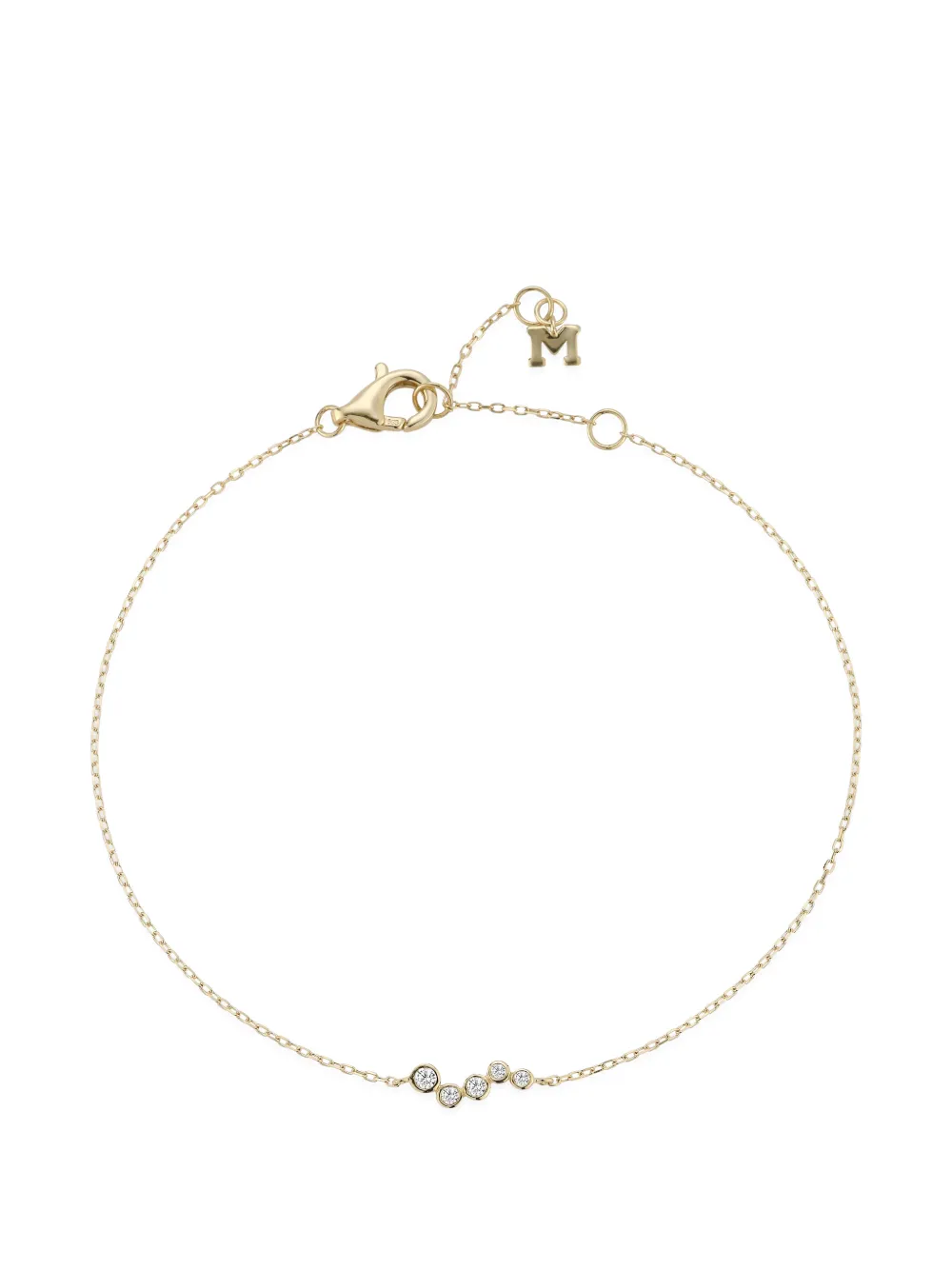 Mateo 14k yellow gold diamond bezel wave bracelet - Oro