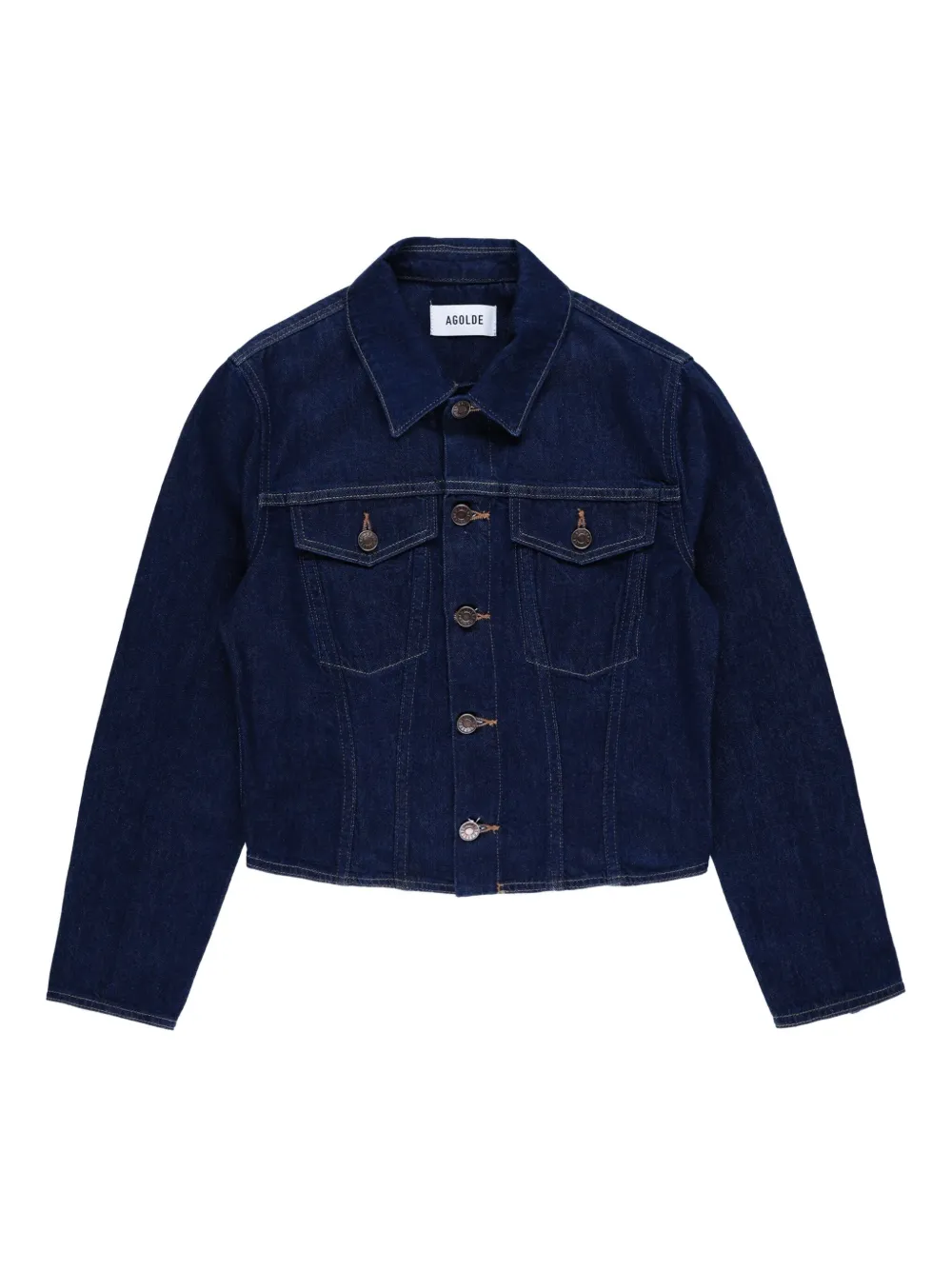 Agolde In Rinse Buttoned Contoured Jacket In Blue