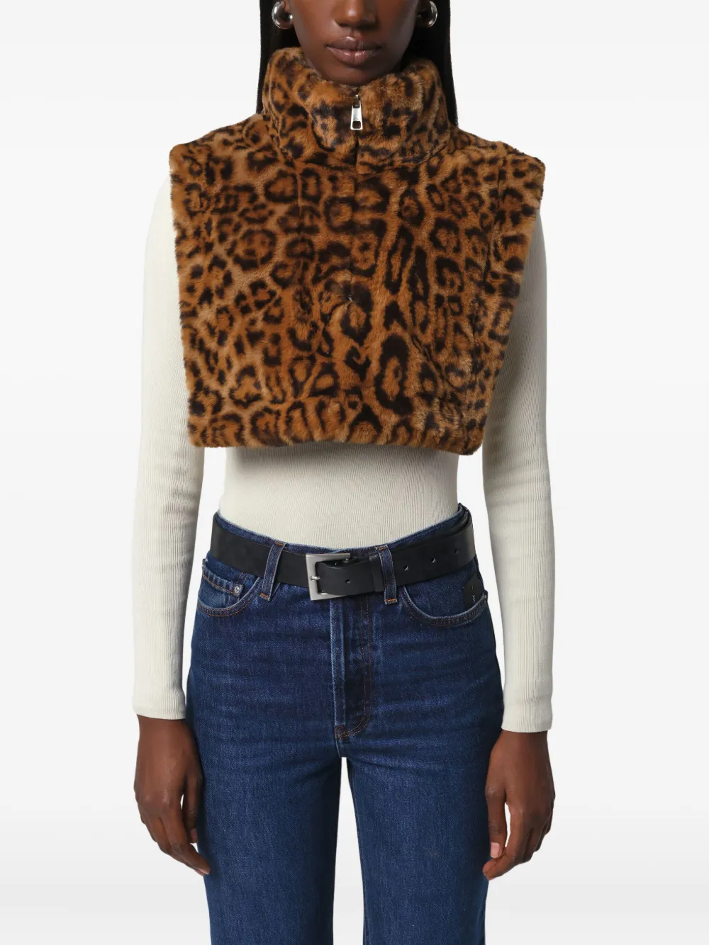 Apparis Jamie Dickey leopard-print shawl - Bruin
