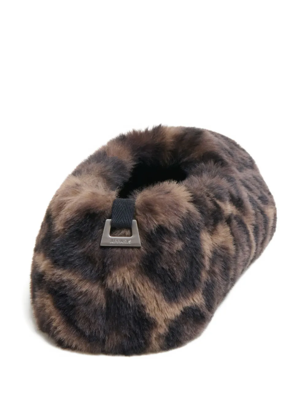 Apparis Magda Leopard-pattern Flat Slippers In Brown