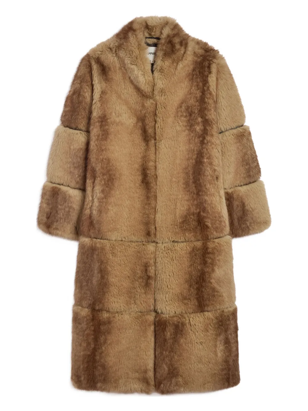 Apparis Sylke Single-breasted Faux-fur Coat In Brown