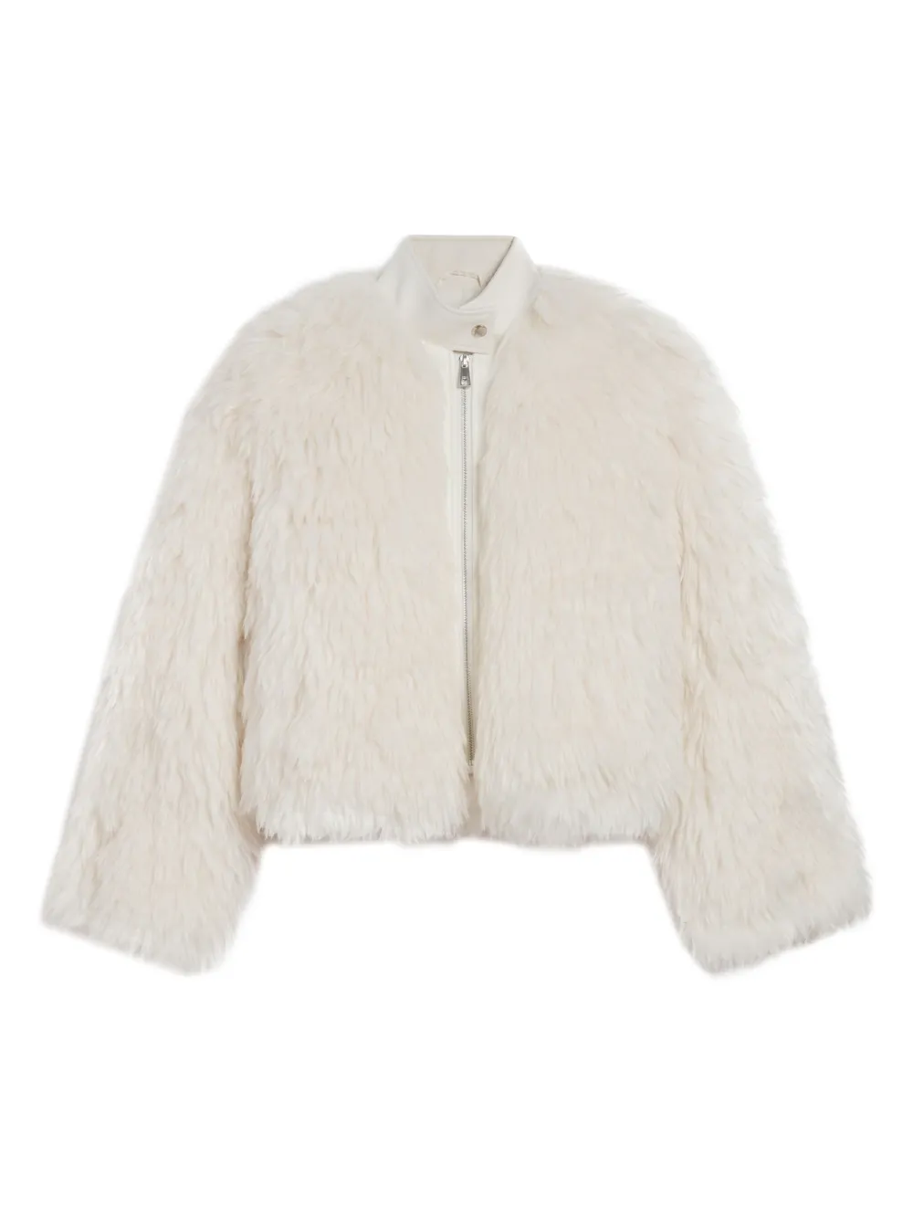 Apparis Lillet Faux Fur Shag Bomber Jacket In Brown