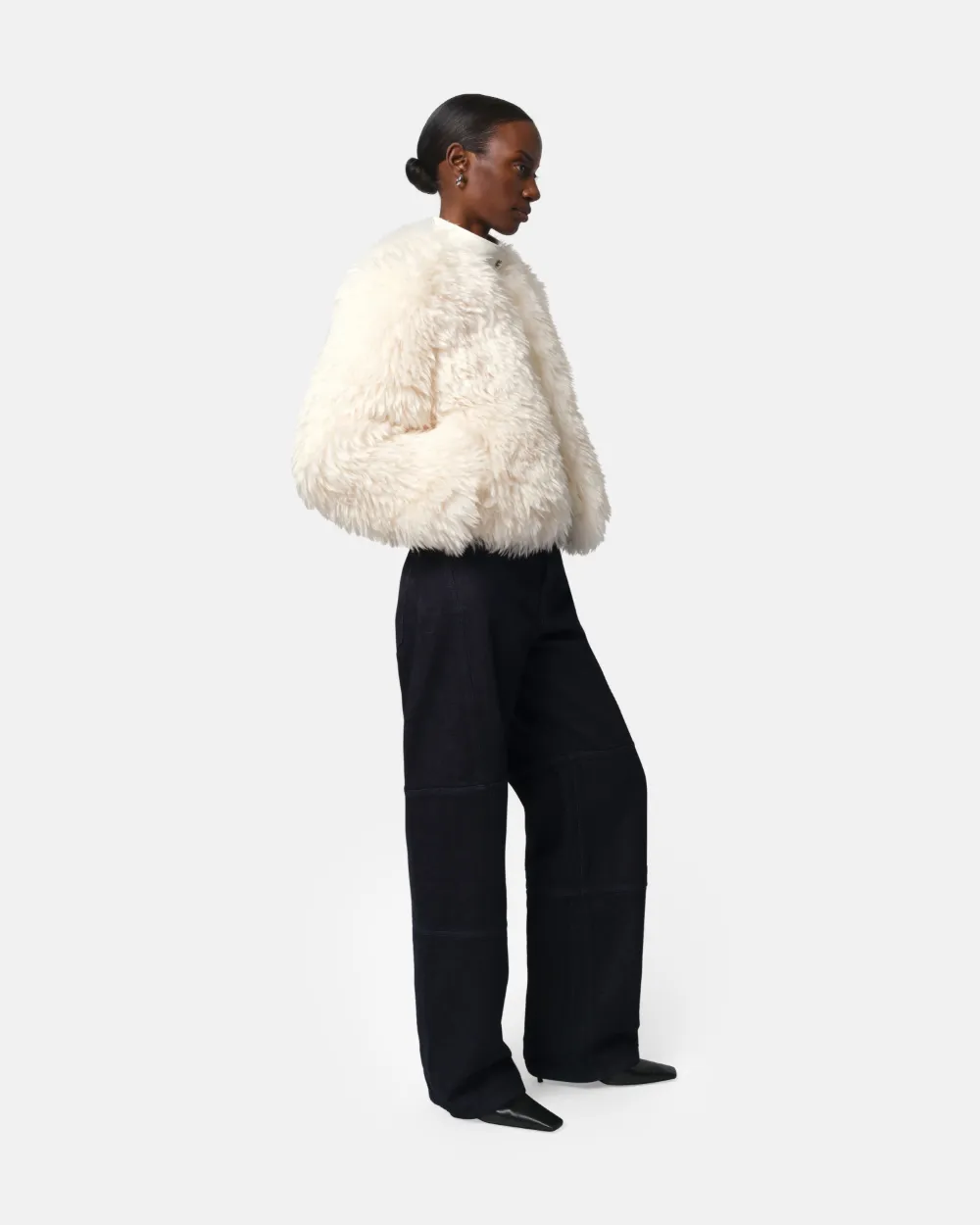 Apparis Lillet Faux Fur Shag Bomber Jacket In Brown