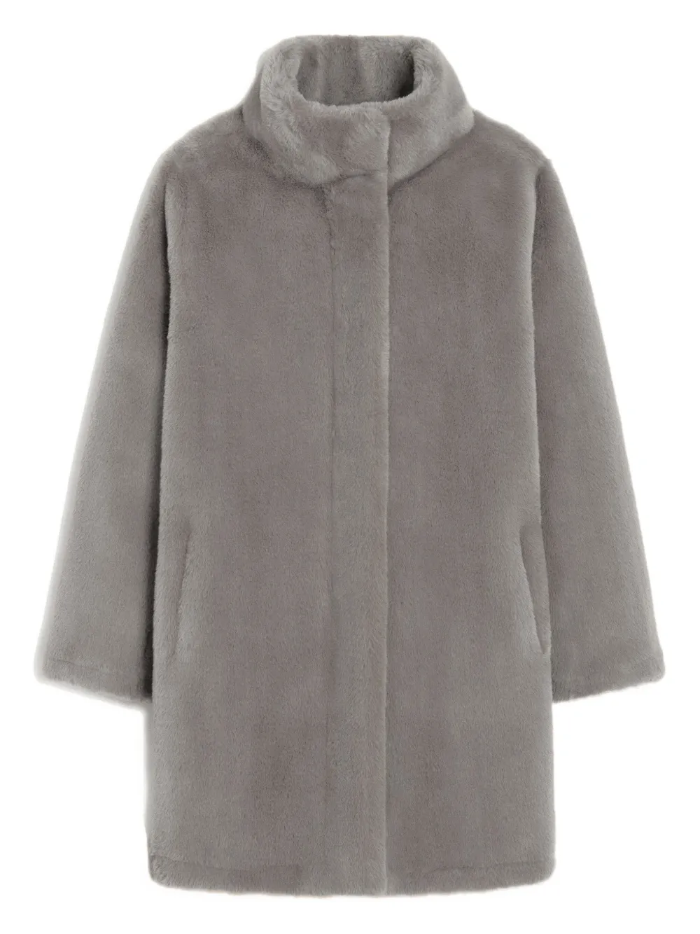 Apparis Blair Funnel-neck Coat In Gray