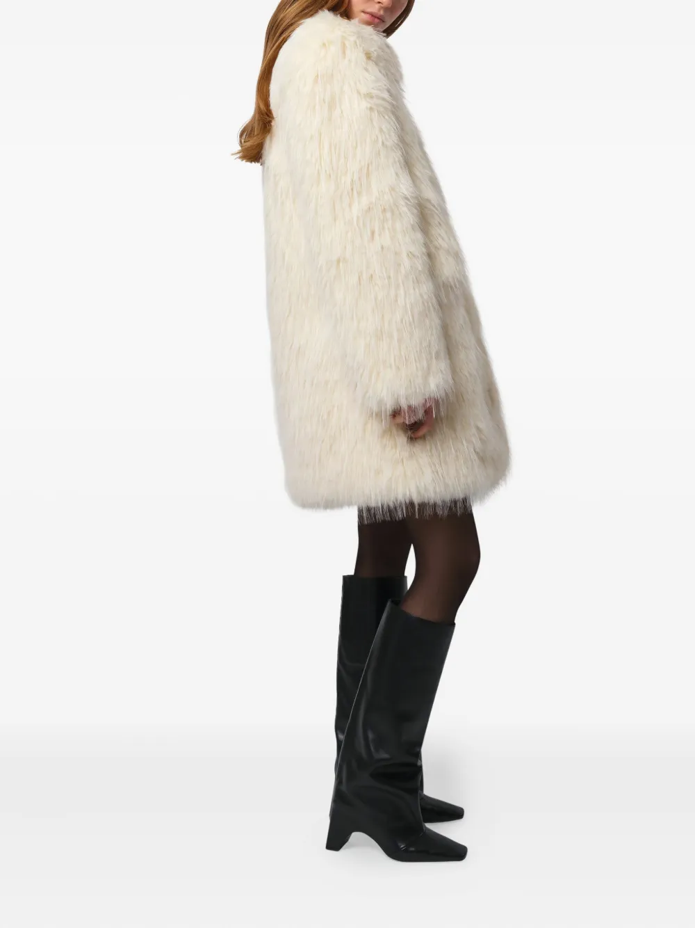 Apparis Pamela Single-breasted Coat In Neutral
