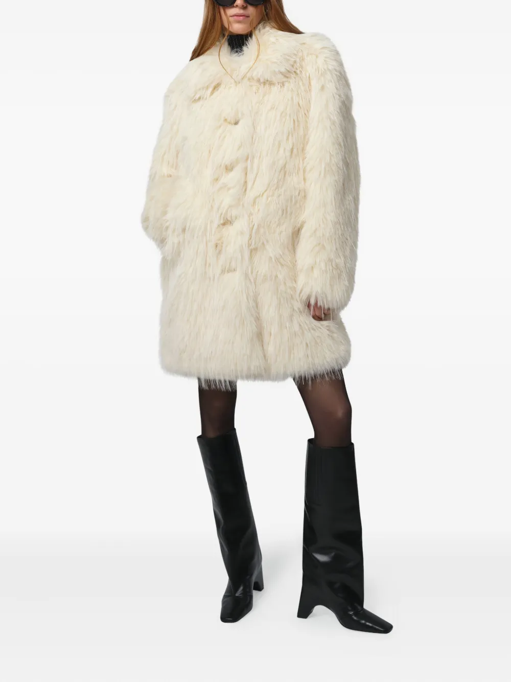 Apparis Pamela Single-breasted Coat In Neutral
