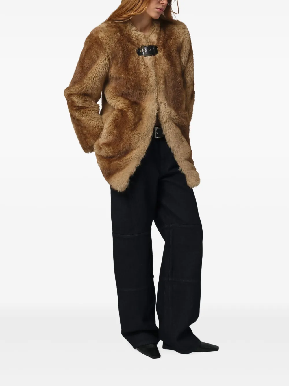 Apparis Petra jas met enkele rij knopen Bruin