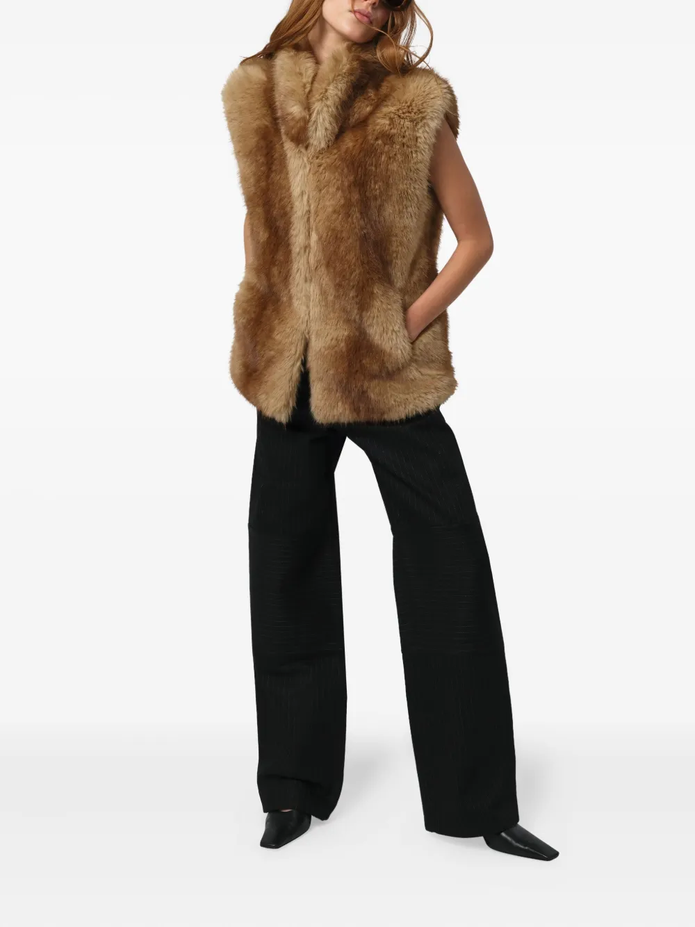 Apparis Laila Sleeveless Vest In Brown