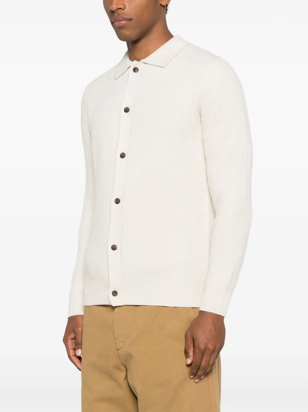 Mc2 Saint Barth Polo-collar Cardigan In Neutral