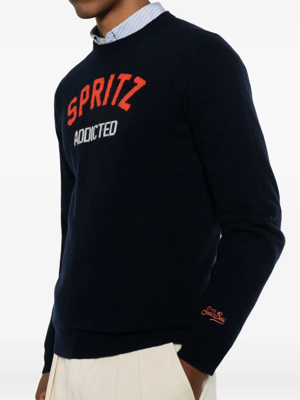 MC2 Saint Barth Heron Spritz wollen trui Blauw