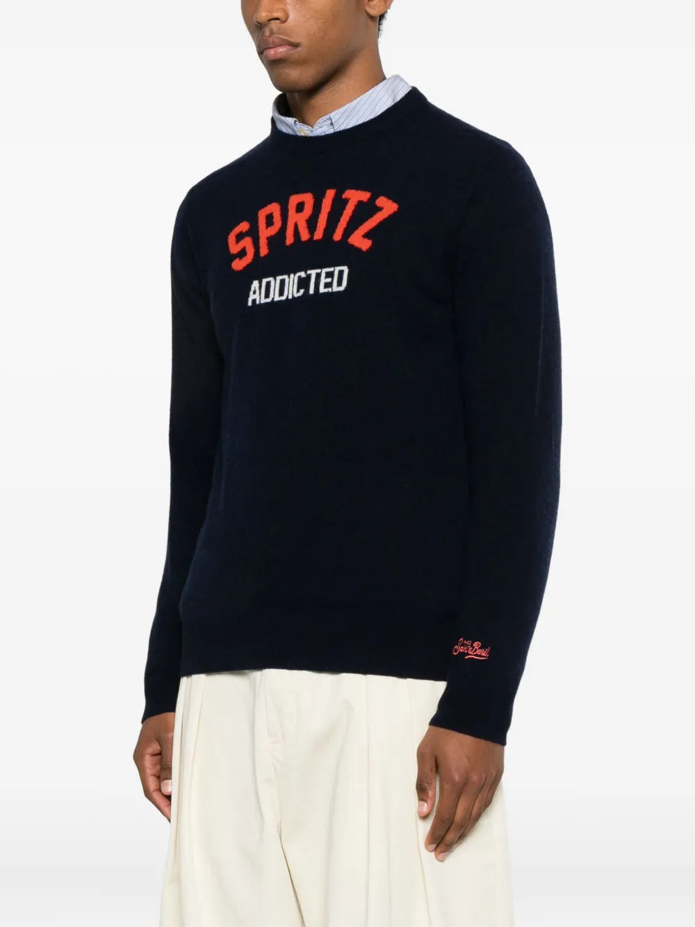 MC2 Saint Barth Heron Spritz wollen trui Blauw