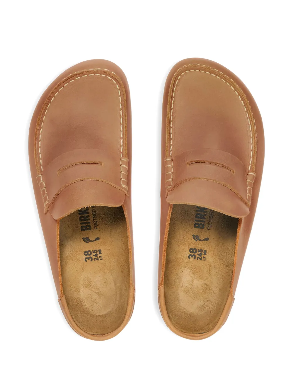 Birkenstock Stitched Naples Mules In Brown