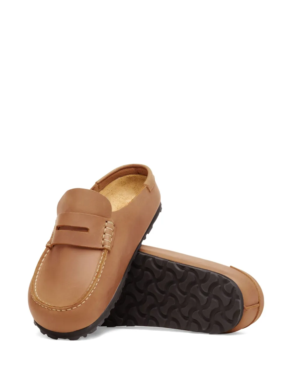 Birkenstock Stitched Naples Mules In Brown