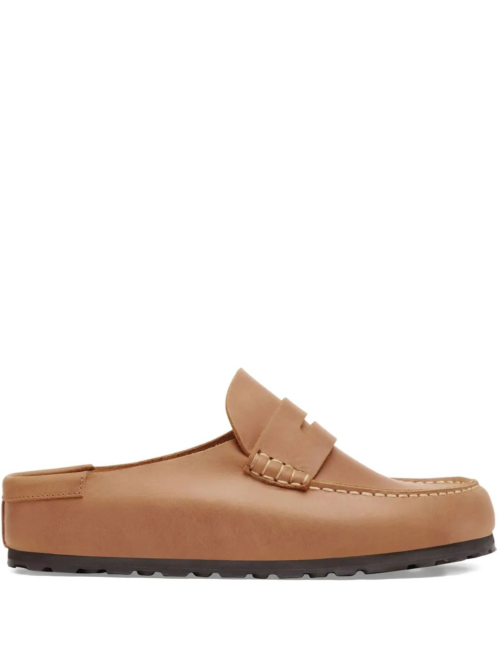 Birkenstock Stitched Naples Mules In Brown