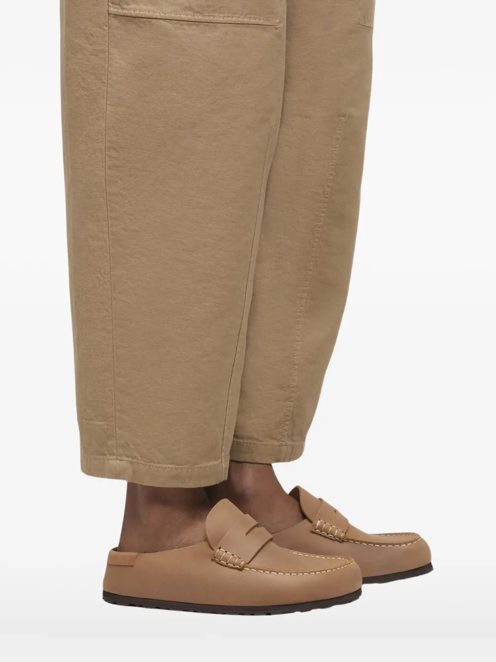 Birkenstock Stitched Naples Mules In Brown