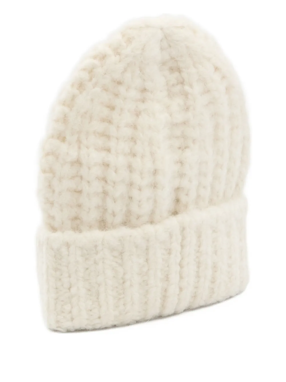 Moncler Grenoble knitted logo-patch beanie hat - Beige