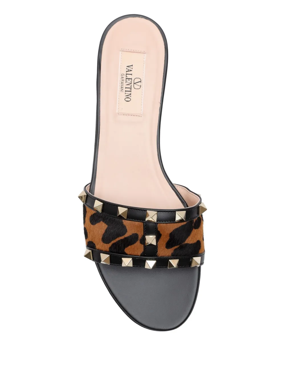 Valentino Garavani studded animal-print sandals Zwart