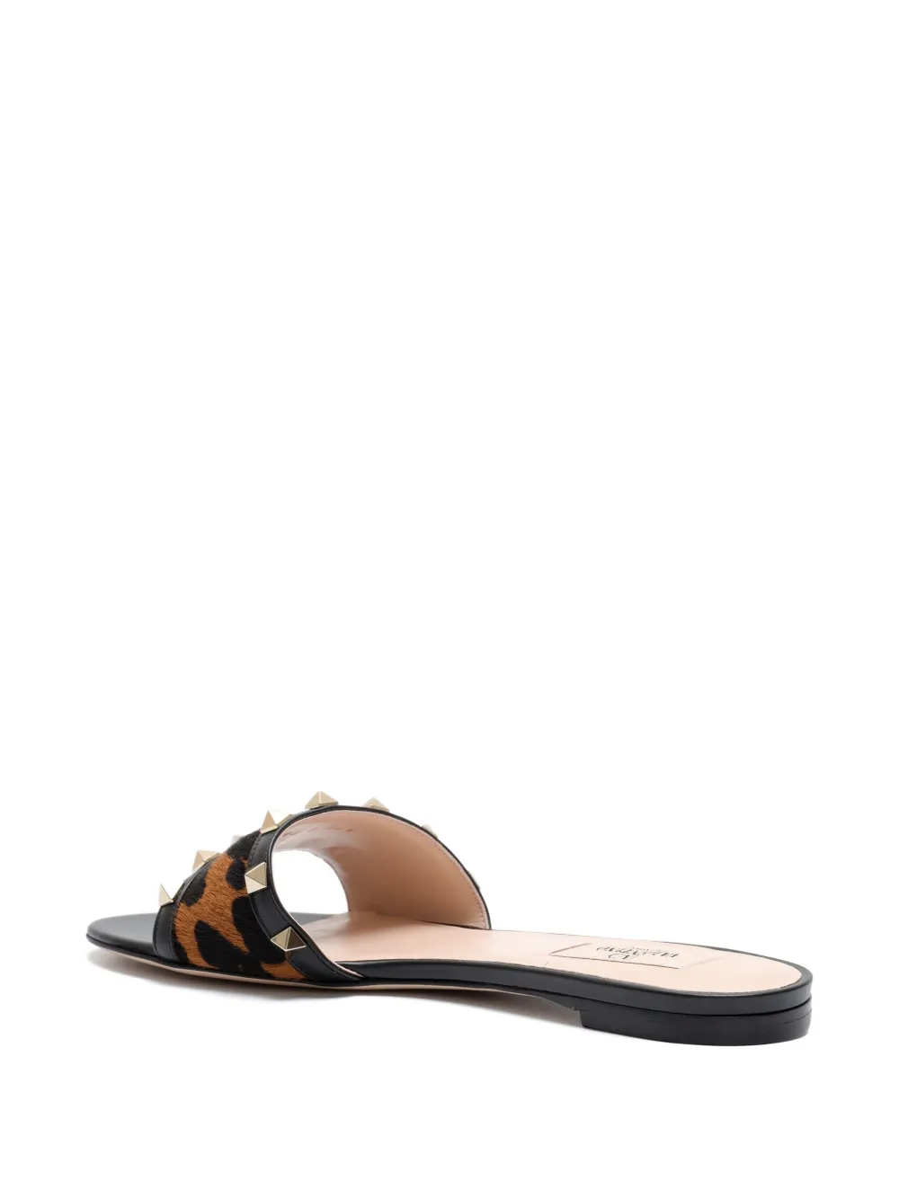 Valentino Garavani studded animal-print sandals Zwart