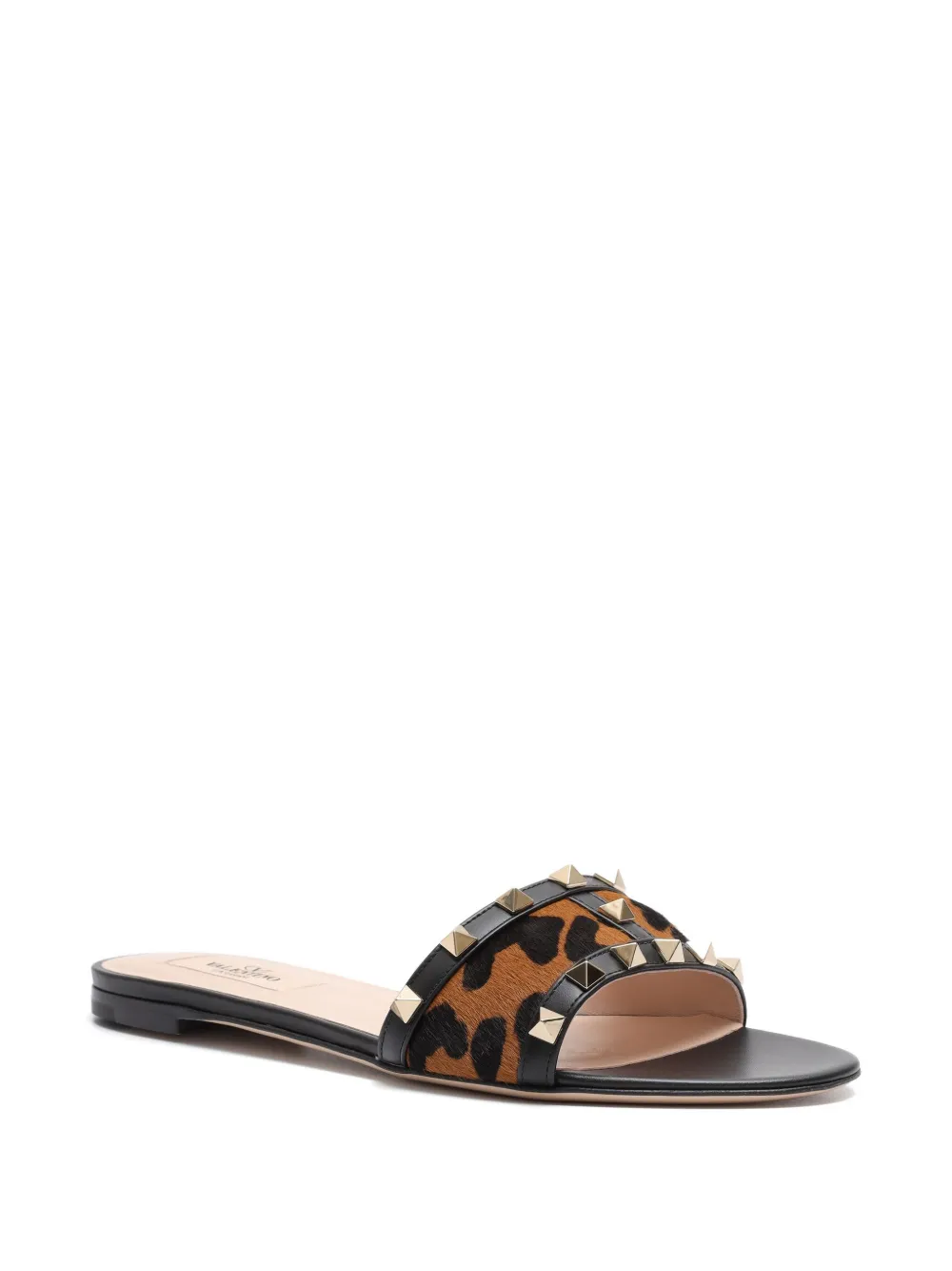 Valentino Garavani studded animal-print sandals Zwart