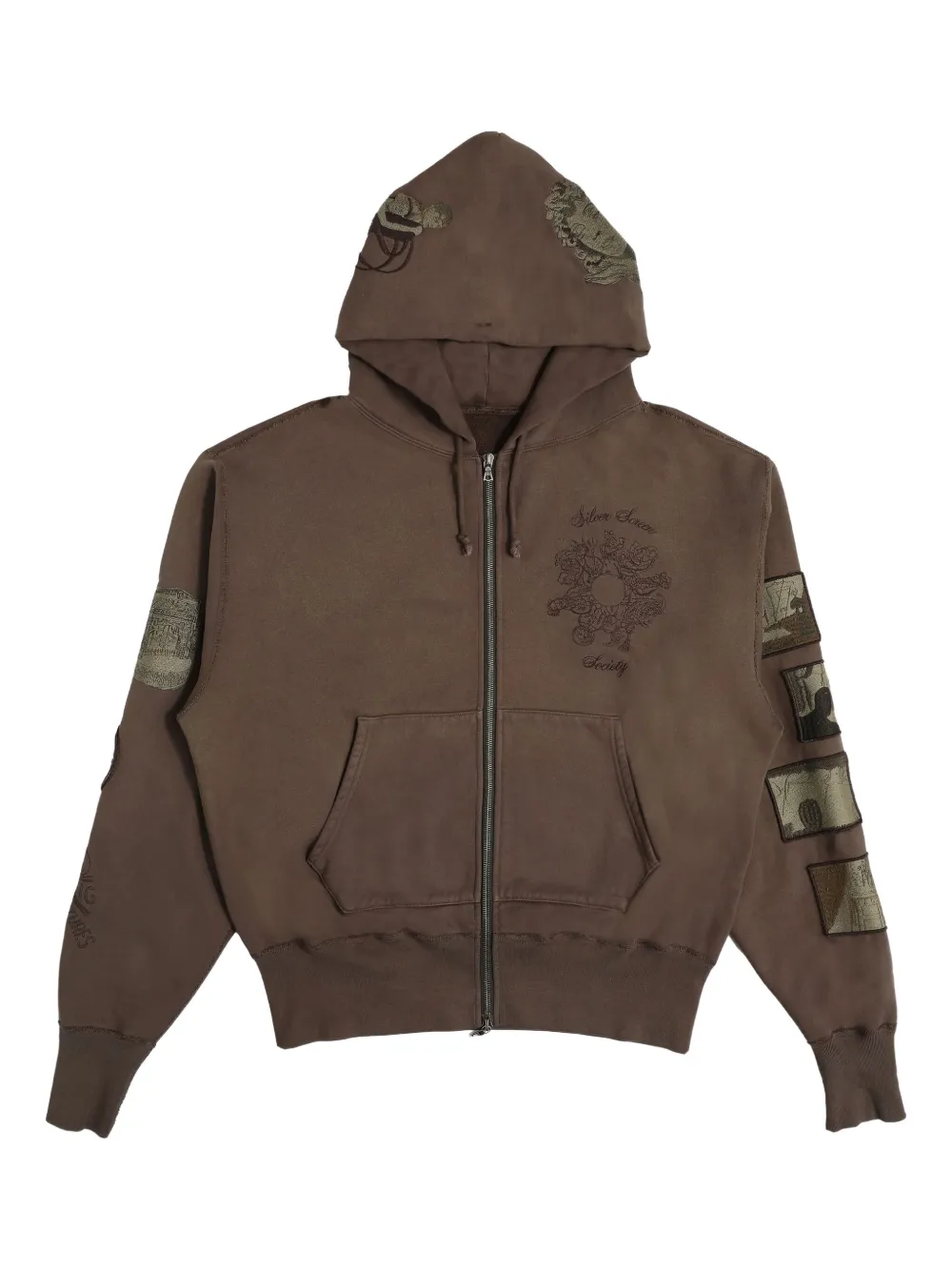 Samuel Zelig sudadera con capucha y cremallera | marrón | Image 1