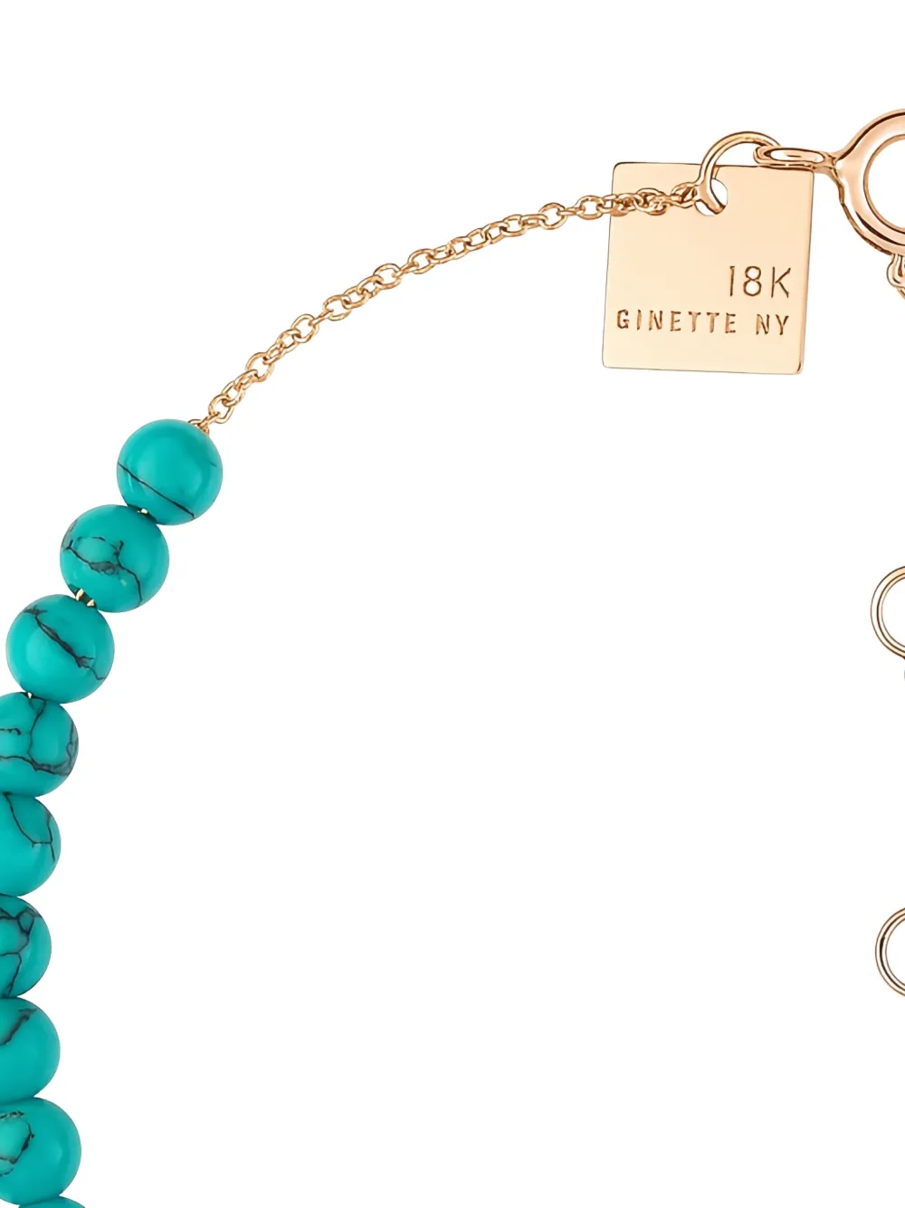 Ginette Ny 18k Rose Gold Turquoise Bead Maria Mini Bracelet In Gold