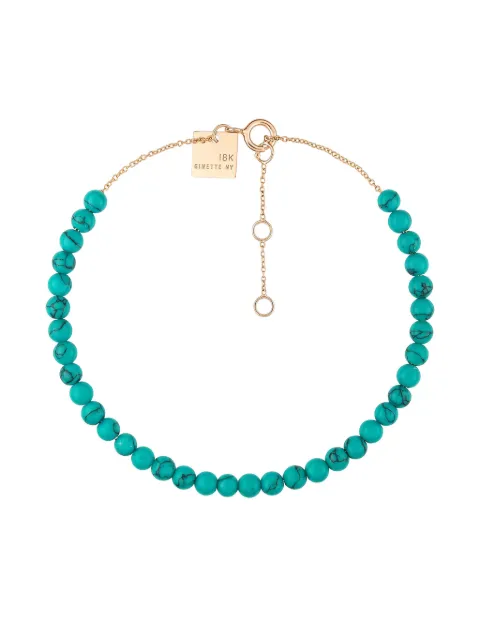 GINETTE NY pulsera Maria mini en oro rosa de 18 ct con turquesa