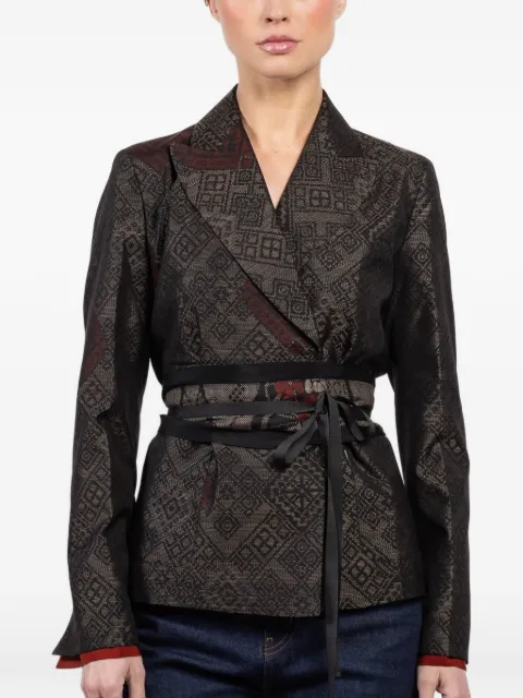 IBRIGU geometric-print belted jacket