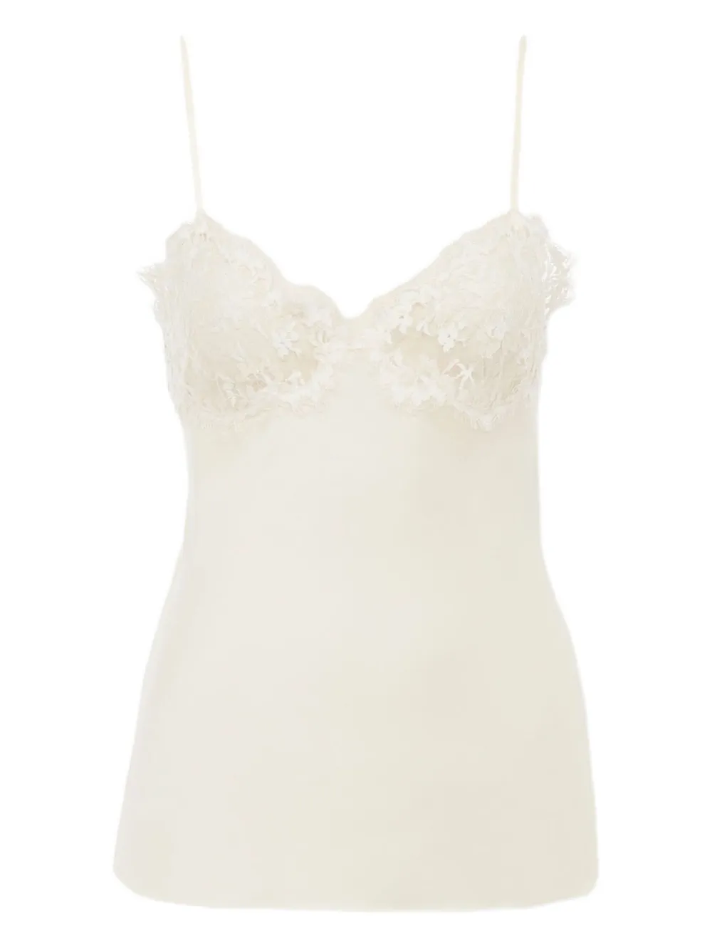 Chloé Lace-trimmed Silk Satin Camisole In White