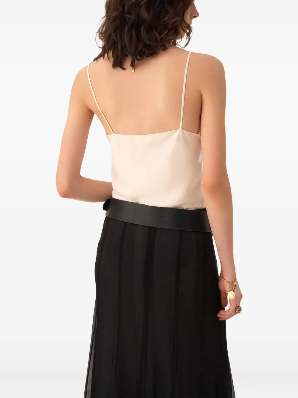 Chloé Lace-trimmed Silk Satin Camisole In White