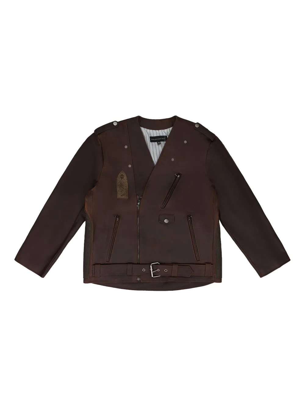 Who Decides War Perfecto leather jacket - Marrone